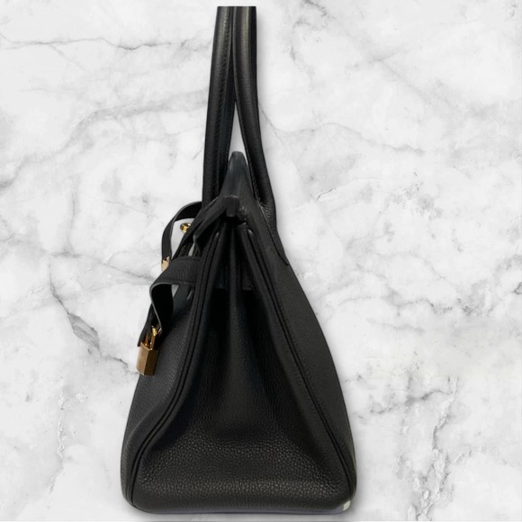 Hermes Birkin 30 Bag Black Togo with Rose Gold Hardware B30 Handbag Authentic - Picture 8 of 16